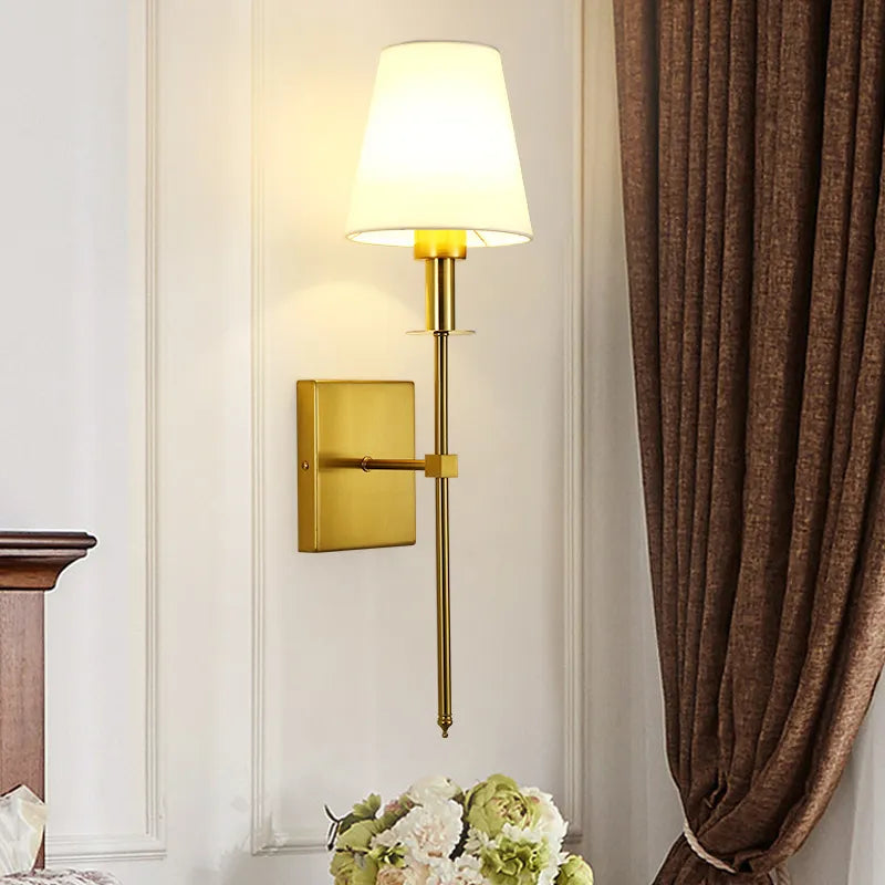 Create Warm Ambient Lighting with an American Style Fabric Wall Lamp | Modern Bedroom &amp; Hotel Wall Sconce