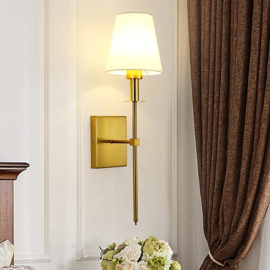 Create Warm Ambient Lighting with an American Style Fabric Wall Lamp | Modern Bedroom &amp; Hotel Wall Sconce